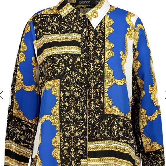 PLUS SCARF PRINTED OVERSIZED SHIRT size 16 - Picture 2 of 7